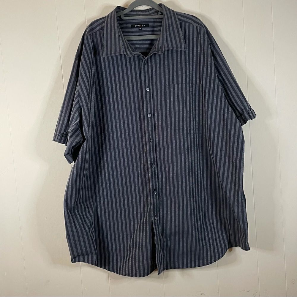 SYNRGY Black Striped Button Down Shirt 4 XL